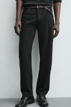 ZARA ДЖИНСЫ STRAIGHT FIT, ЧЕРНЫЙ