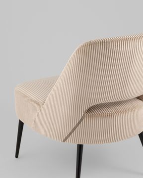 Кресло лаунж Бостон велюр рельефный бежевый