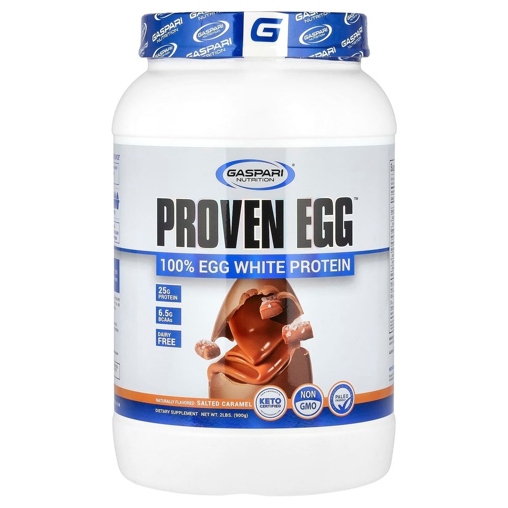 Gaspari Nutrition, Proven Egg, 100% протеин из яичного белка, соленая карамель, 900 г (2 фунта)