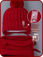 Шапка осенняя вязаная и снуд для детей