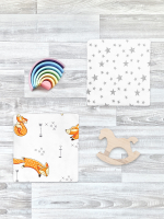 Сет из 2х пелёнок Mjölk Лисички/Звёзды