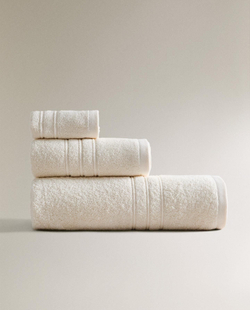 Zara Home - Банное полотенце с бордюром, бежевый, 90х150 см