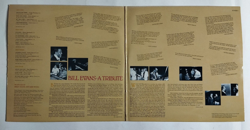 Винтажная виниловая пластинка LP Bill Evans A Tribute (USA 1983) (Herbie Hancock, Chick Corea, McCoy Tyner)
