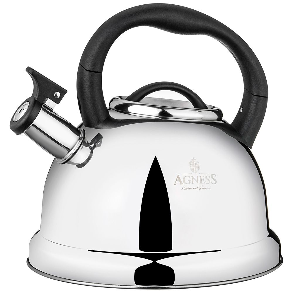 ЧАЙНИК AGNESS СО СВИСТКОМ, 3,0 Л И СКЛАДЫВАЮЩЕЙСЯ РУЧКОЙ
