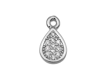 Подвеска "Капля" 10мм, со стразами