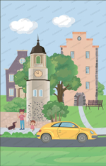 Фотообои Выборг. Часовая башня 118