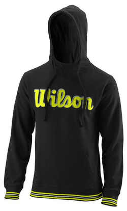 Мужская теннисная кофта Wilson Chi Script PO Hoody-Slimfit M - black