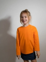 Оранжевый лонгслив базовый для девочки