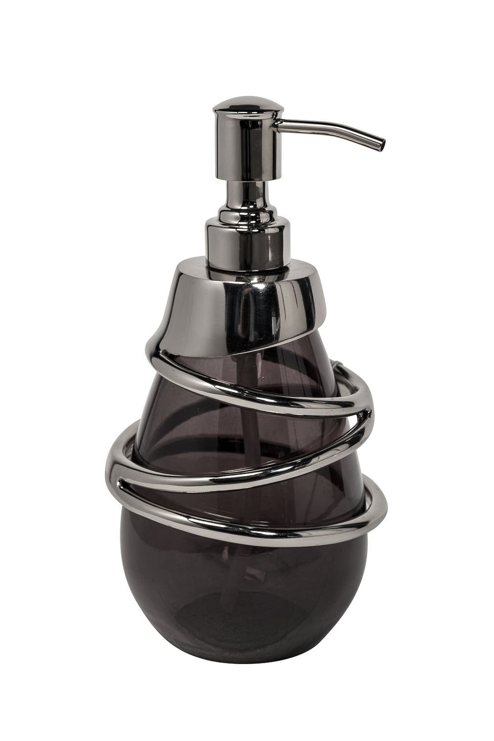 Дозатор для жидкого мыла стеклянный 21см Garda Decor черный