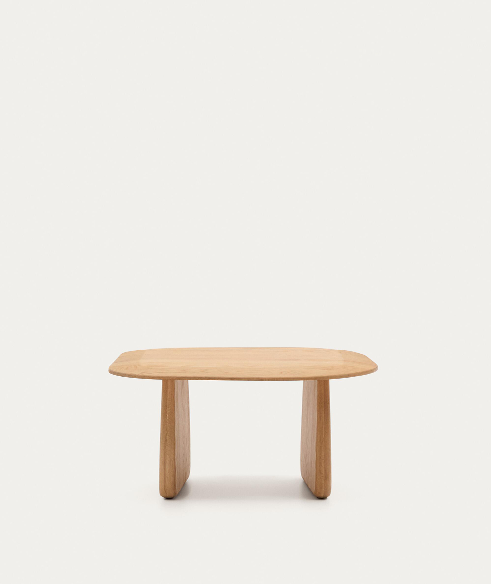 Журнальный столик Pirita из массива дуба в натуральной отделке, 70,6 x 70