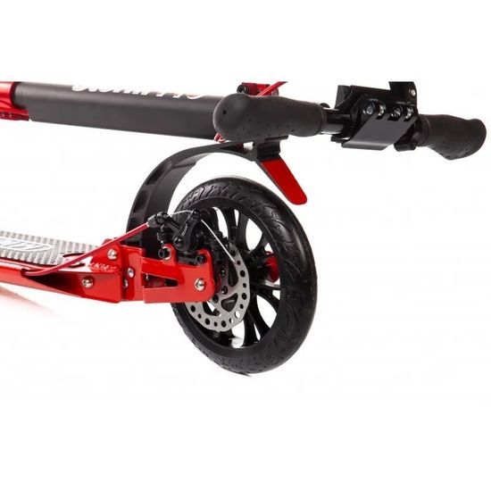 Складной двухколёсный самокат Micar Storm Pro 200 мм с двумя амортизаторами и ручным дисковым тормозом, красный