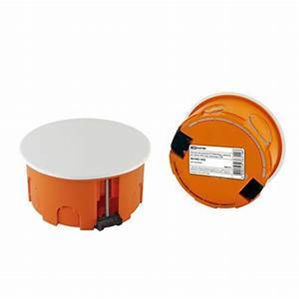 Коробка установочная СП D80х40мм,БЕЛАЯ крышка, пл. лапки, IP20, TDM