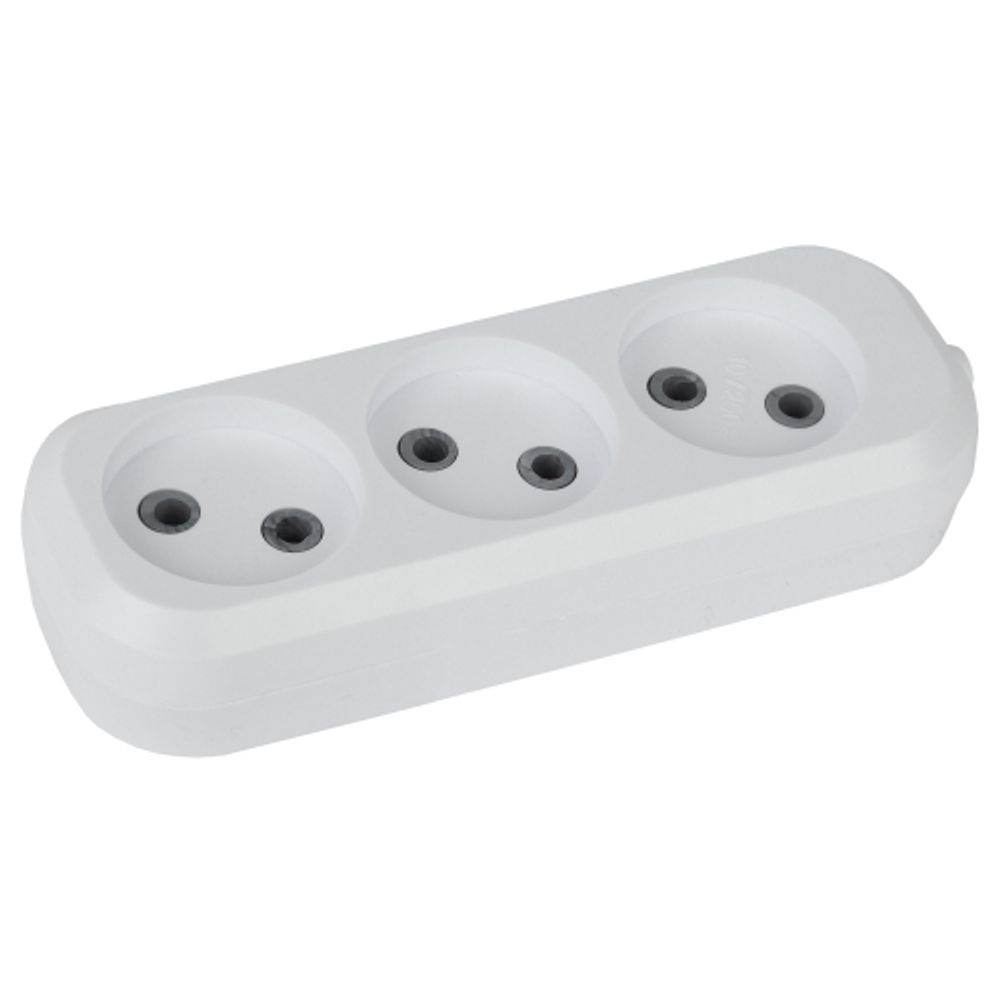 Колодка ЭРА KX-3 3 розетки без зазeмления белая
