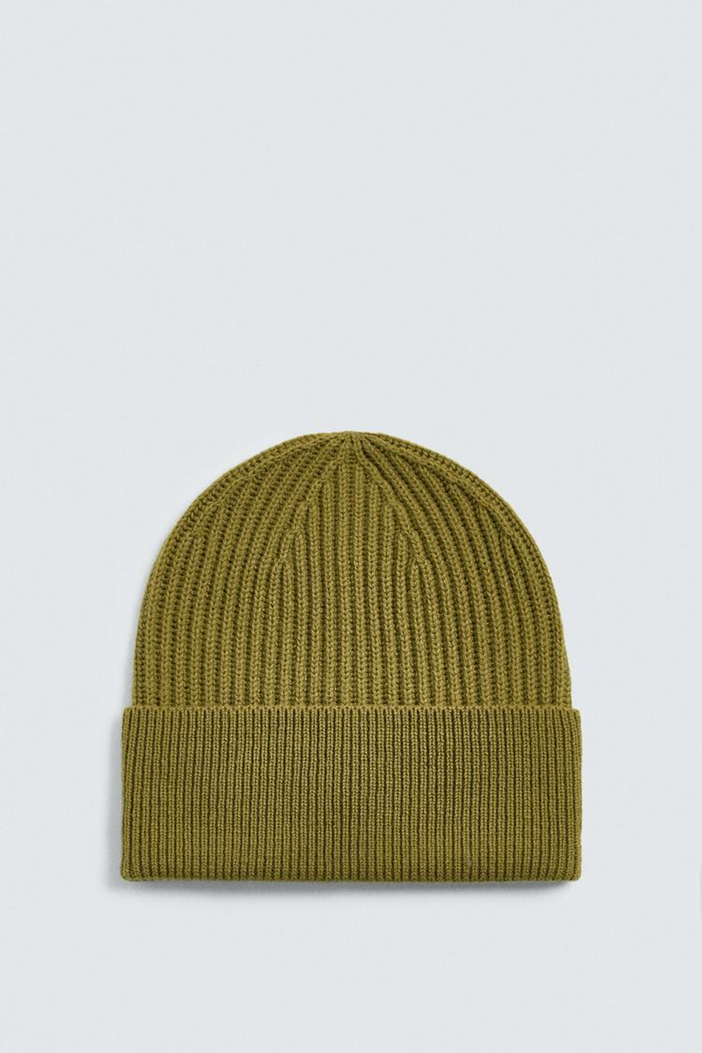 ZARA ШАПКА БИНИ ИЗ СМЕСОВОЙ ШЕРСТИ, ОЛИВКОВЫЙ