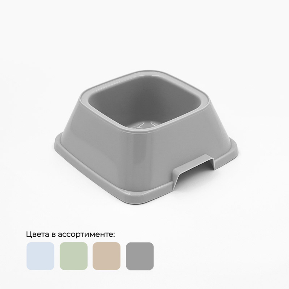 Миска ZOOEXPRESS квадратная для собак пластмассовая - 0,9 л