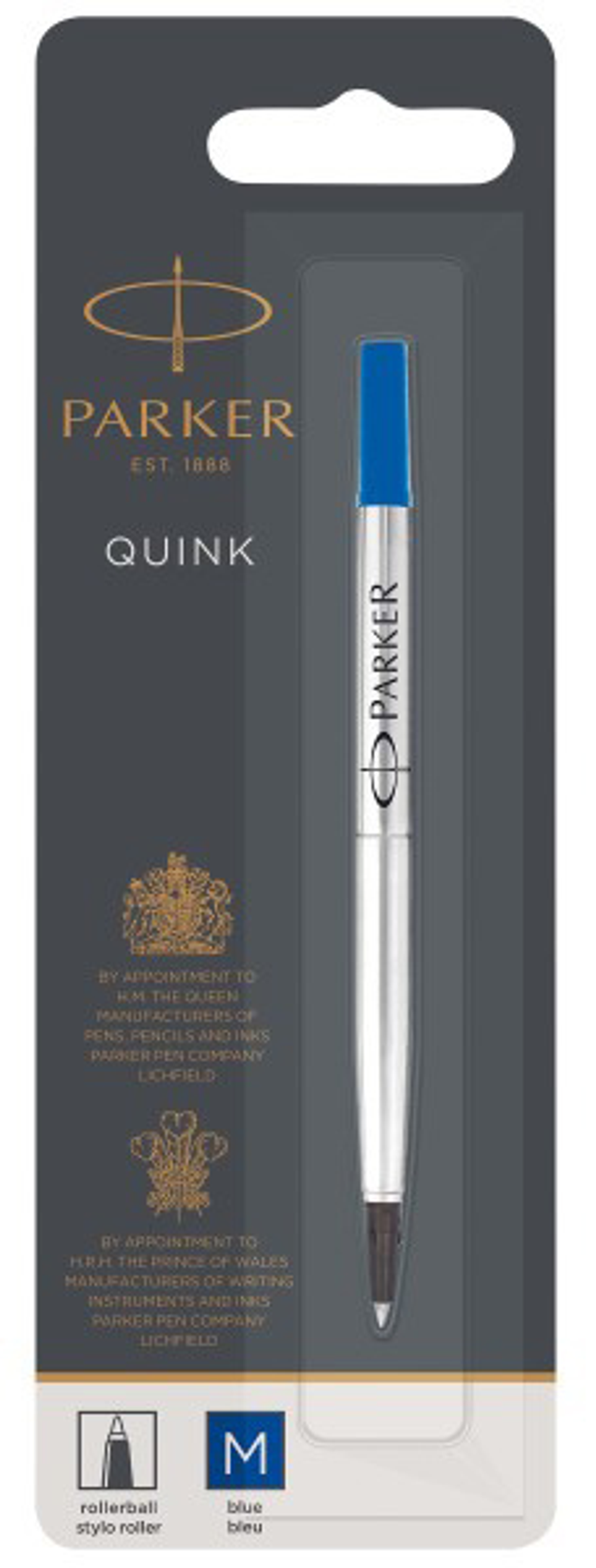 Parker Стержень для ручки-роллера, M, синий