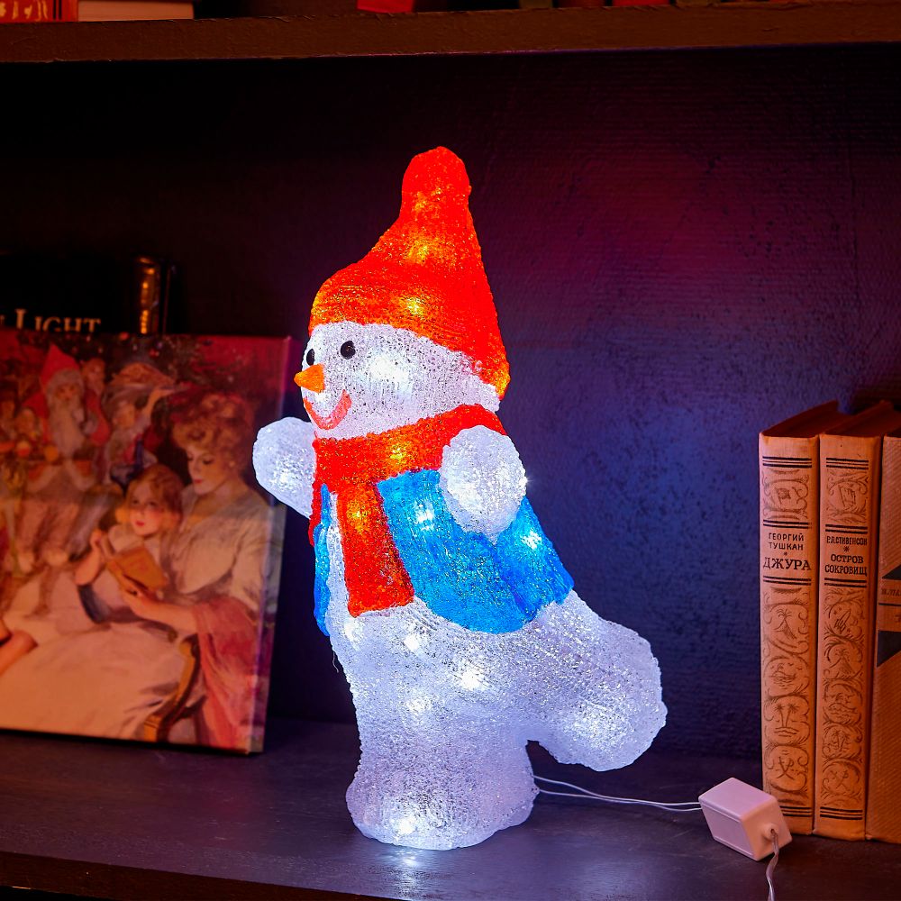 ULD-M2234-040-STA WHITE IP20 SNOWMAN-2 Фигура светодиодная Снеговик-2. 30x35см. 40 светодиодов. Белый свет. Провод прозрачный. TM Uniel