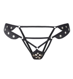 Трусики с доступом и люверсами Le Frivole черные XS/S