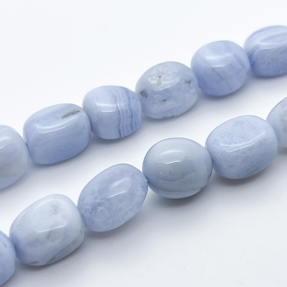 Агат голубой ("Сапфирин"), размер около 11-14 мм, цена за набор 6 шт