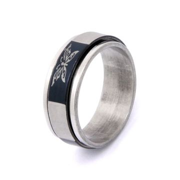 Кольцо стальное (116) "Бабочка"