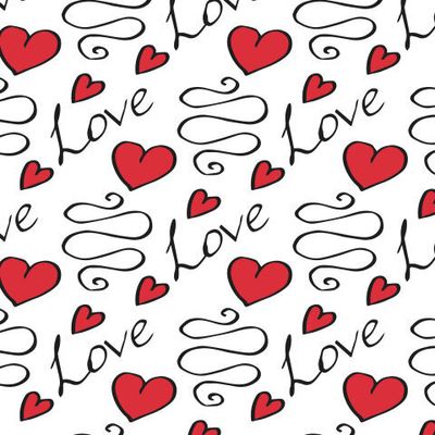 сердечки дудлы и надписи Love