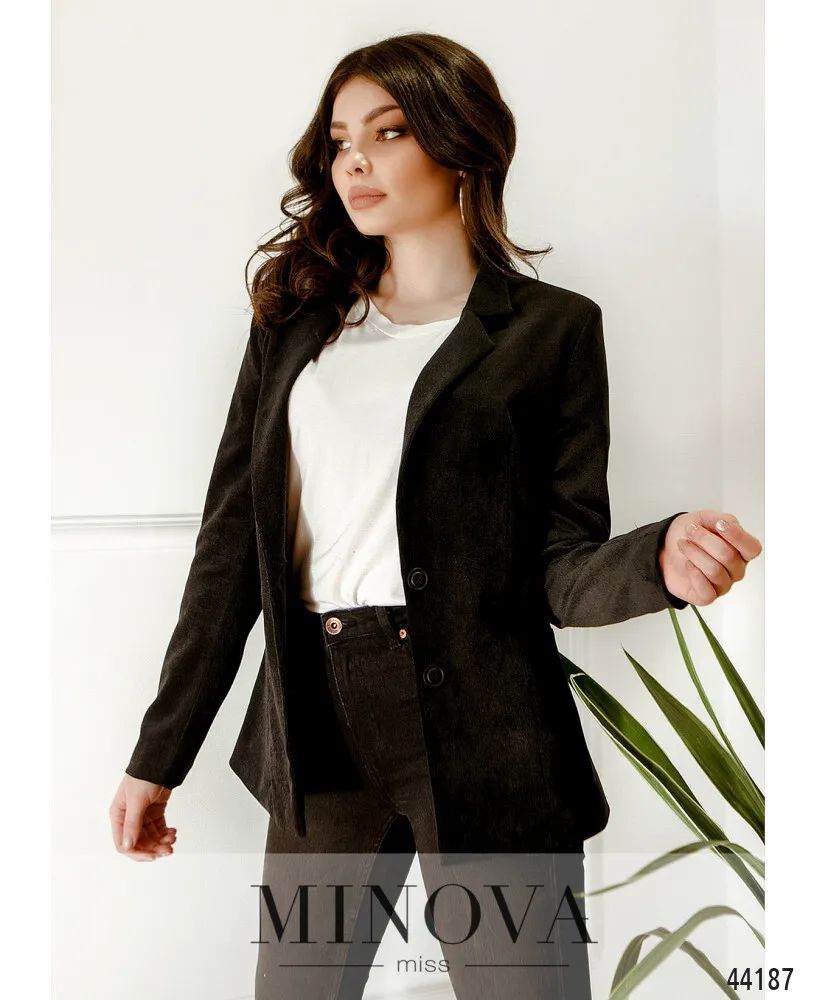 Пиджак 2154-черный-вельвет Minova