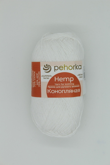 Пряжа "Конопляная" 01 Белый