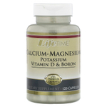 LifeTime Vitamins, Кальций и магний, калий, витамин D и бор, 120 капсул