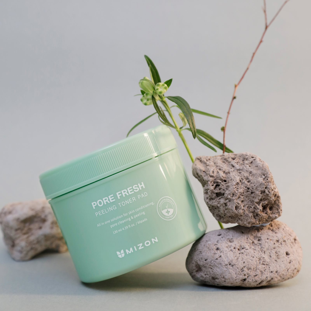 Mizon Pore Fresh - отшелушивающие салфетки для лица для чувствительной кожи, склонной к высыпаниям /  60 szt.   / GTIN 8809663751975