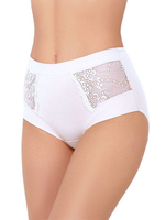 Высокие трусики Charm Cotton с кружевными вставками (Размер: XXL) (Цвет: белый)