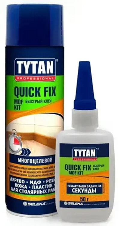 Клей секундный двухкомпонентный цианокрилатный TYTAN Professional, 200 мл+50г