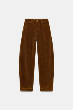 ZARA БРЮКИ BALLOON С КАРМАНАМИ, СВЕТЛО-КОРИЧНЕВЫЙ