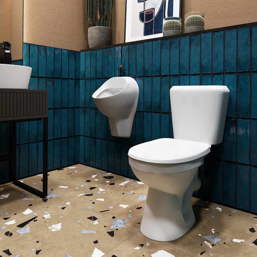 Унитаз-компакт "Нео" МС Инкоэр-Б1 (ниж.подв.,кос. выпуск,сид.полип.1кн белая,арм.) КЕРАМИН