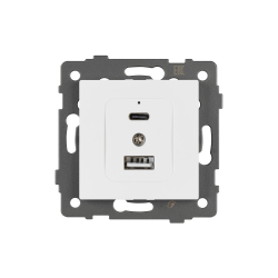 Механизм USB розетки SCT-MUAC-PL-WH-V (5V, 3A, QC4) (Arlight, -) 049839