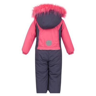 Комбинезон Бьянка р-р 86 брусничный/серый иск. опушка