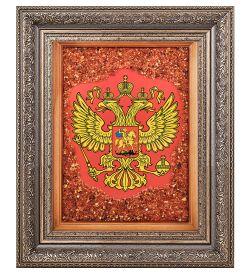 AMB-10 Картина «Герб России» (с янтарной крошкой)