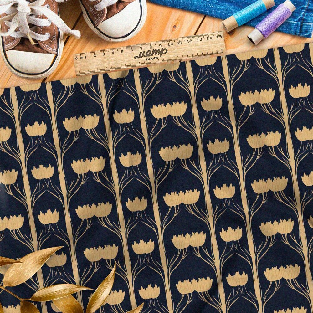 Ткань премиум мембрана цветочный орнамент