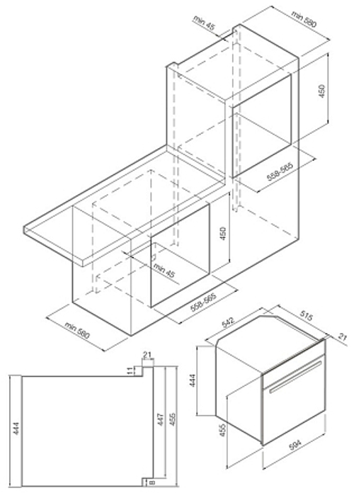 Встраиваемая микроволновая печь Graude BWGK 45.0 EL