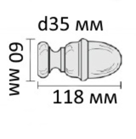 Наконечники деревянные "Винтаж Луи" d35 мм, цвет черное дерево