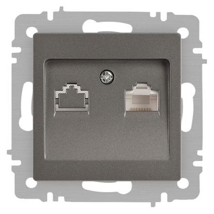 Розетка Intro Accent 6-303-09 информационная RJ45 IP20 СУ титан