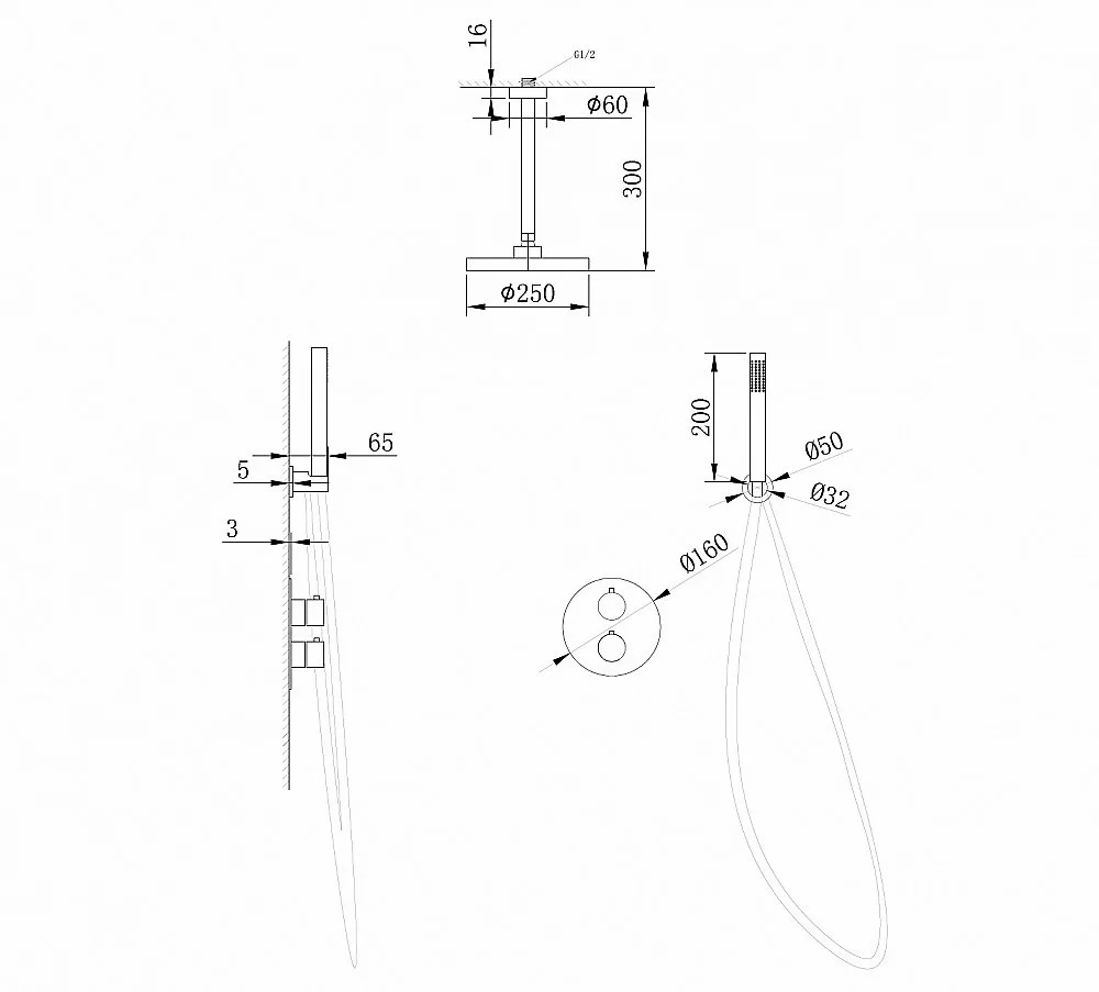 Душевая система Abber WASSER KREIS AF8121RG розовое золото