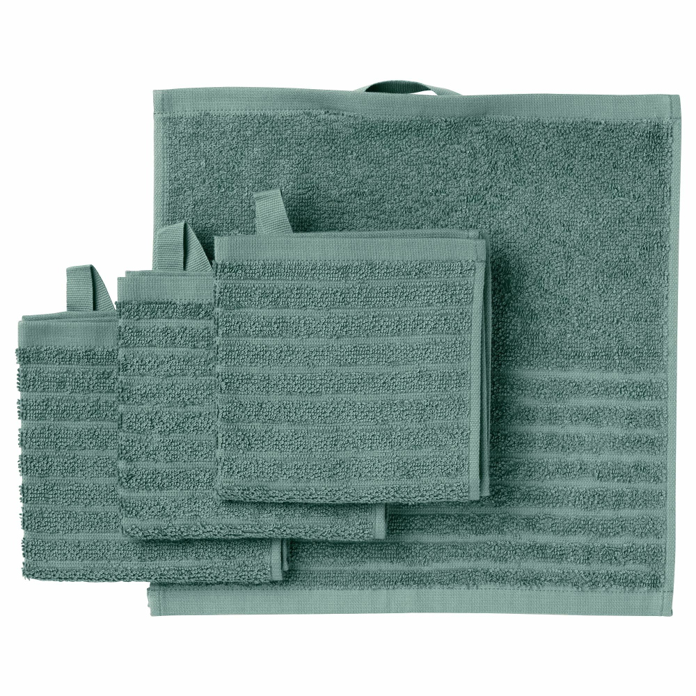Набор полотенец IKEA VAGSJON (ВОГШЁН), Темно-бирюзовый, 30х30 см, 4 шт