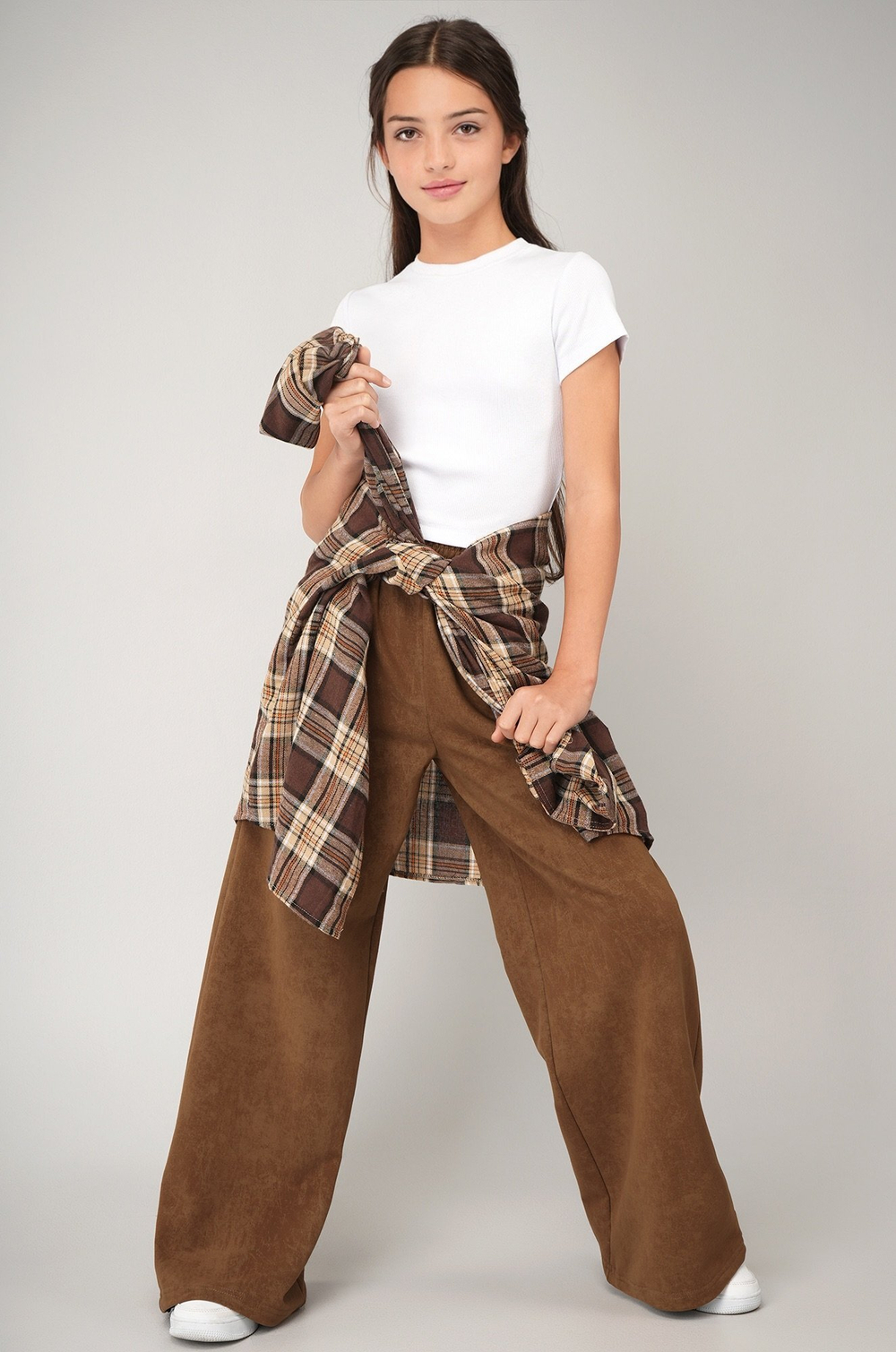 Брюки палаццо из футера для девочки Happyfox