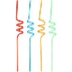 Трубочка для коктейля «Яркая спираль» (набор 4 шт), микс цветов