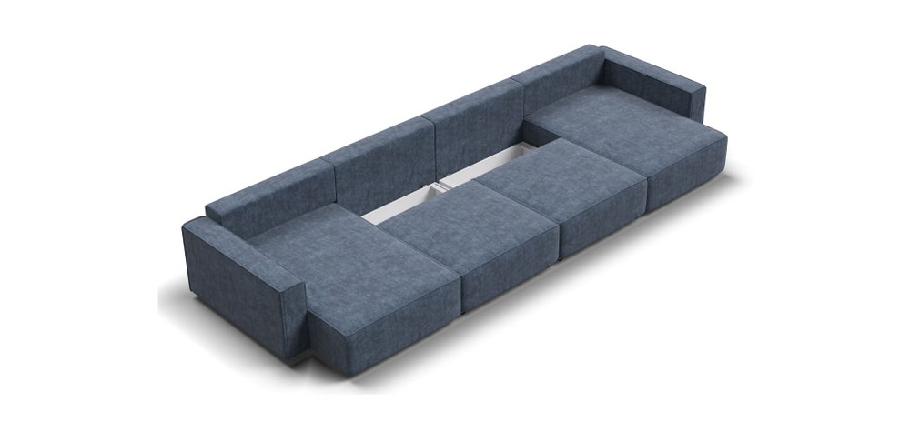 П-образный диван BOSS SOFT MODOOL Велюр Royal топаз