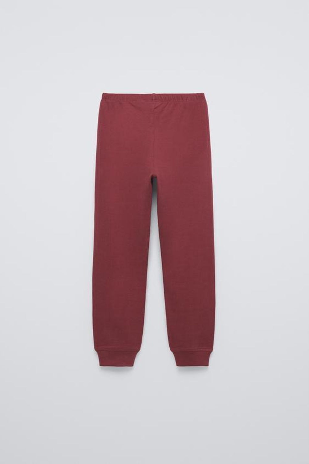 ZARA ОДНОТОННАЯ ПИЖАМА С ВОРОТНИКОМ И ПУГОВИЦАМИ, БОРДОВЫЙ