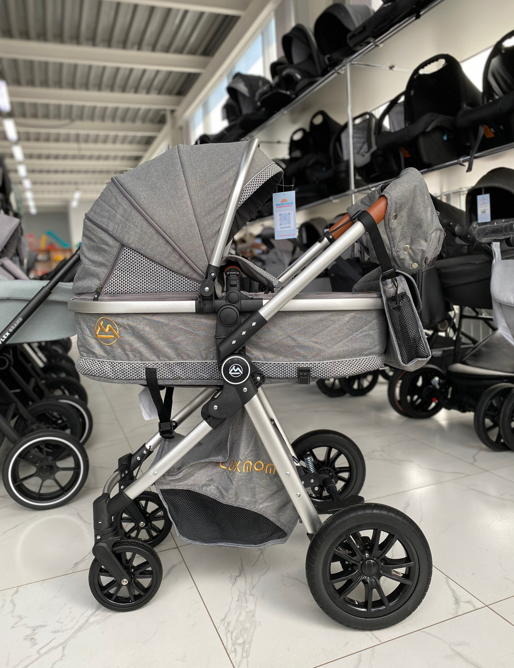 Коляска-трансформер 2в1 V9 Серый текстиль