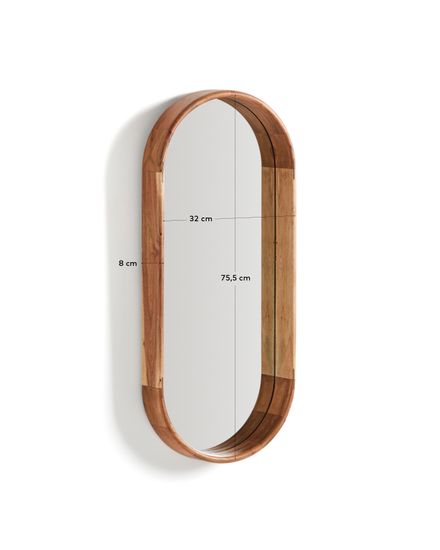 Зеркало Berale из акации, 76 x 33 см