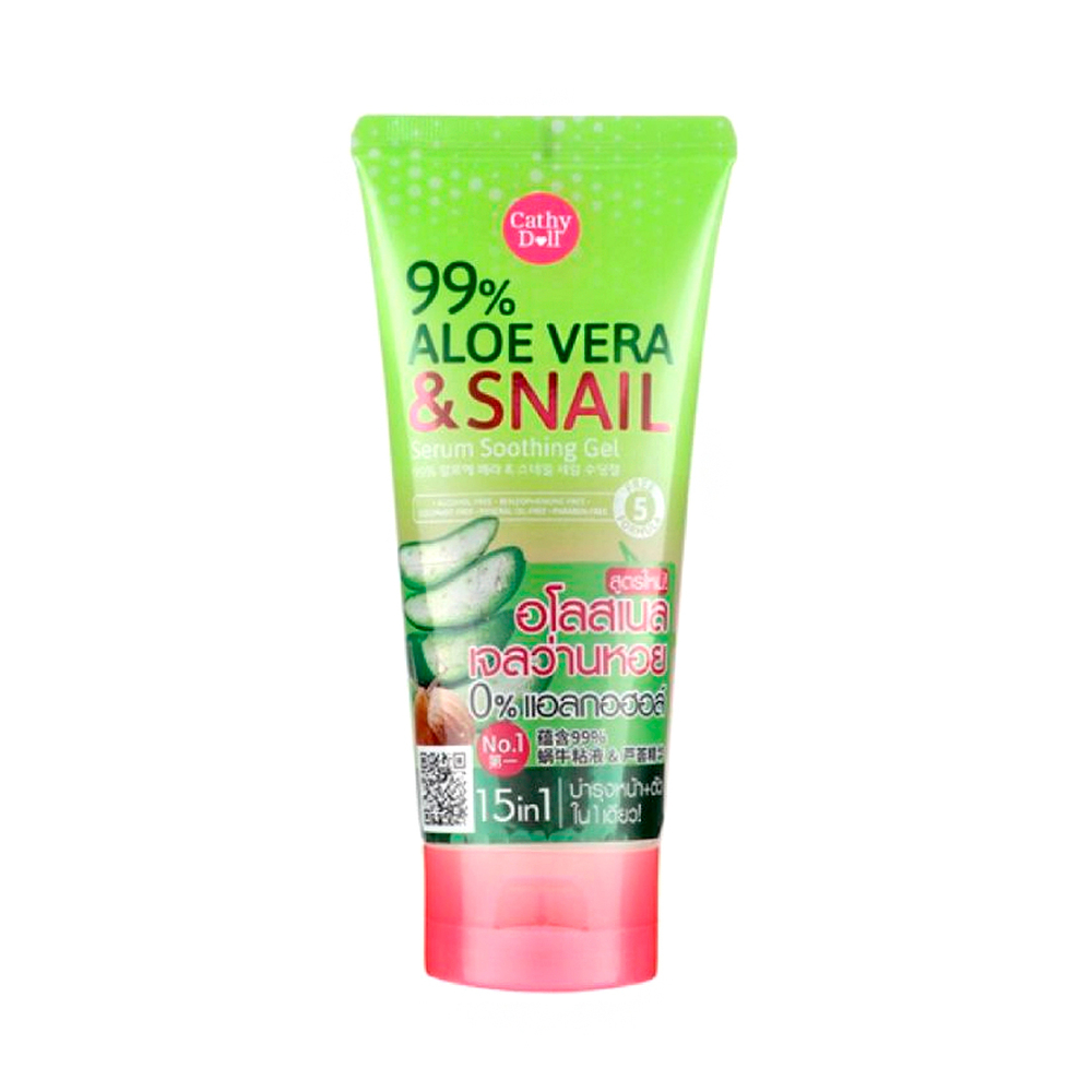 Гель для лица и тела Cathy Doll Aloe Vera & Snail успокаивающий с алоэ вера и муцином улитки 60 г
