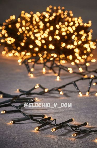 Гирлянда 1000 LED, тёплый, 12+3м чёрный провод